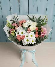 Букет цветов из:  Розы, Лизиантусы и Хризантемы в Сурхахи