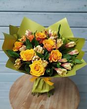 Букет цветов из:  Альстромерии и Розы в Сурхахи