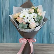 Букет цветов из:  Хризантемы и Розы #REPLACE_PRED# Сурхахи