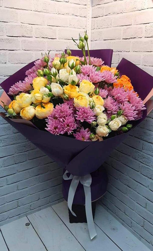 Букет цветов из: Хризантемы и Розы в Сурхахи