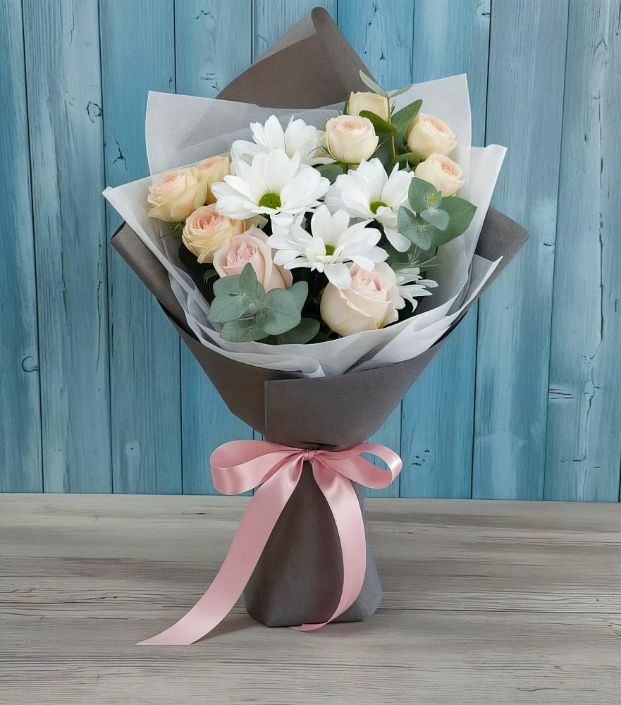 Букет цветов из: Хризантемы и Розы в Сурхахи