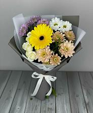 Букет цветов из:  Розы, Герберы и Хризантемы в Сурхахи