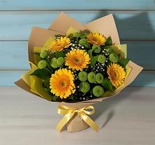 Букет цветов из:  Герберы и Хризантемы в Сурхахи