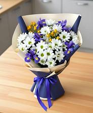 Букет цветов из:  Розы, Ирисы и Хризантемы в Сурхахи