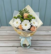 Букет цветов из:  Герберы, Розы и Хризантемы #REPLACE_PRED# Сурхахи