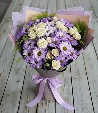 Букет цветов из:  Хризантемы и Розы в Сурхахи